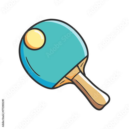 Ping pong paddle and ball vector illustration sports icon