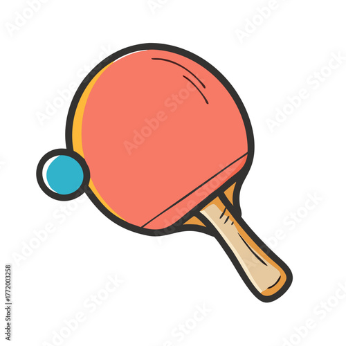 Ping pong paddle and ball vector illustration scalable icon