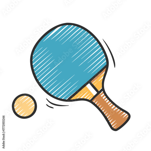 Ping pong paddle and ball vector illustration scalable sport icon
