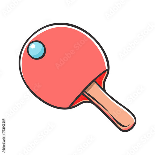 Ping pong paddle and ball vector illustration scalable graphic