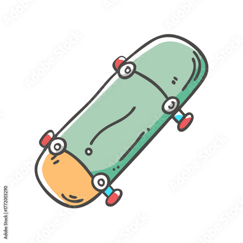 Vector skateboard illustration for sports and recreation graphics