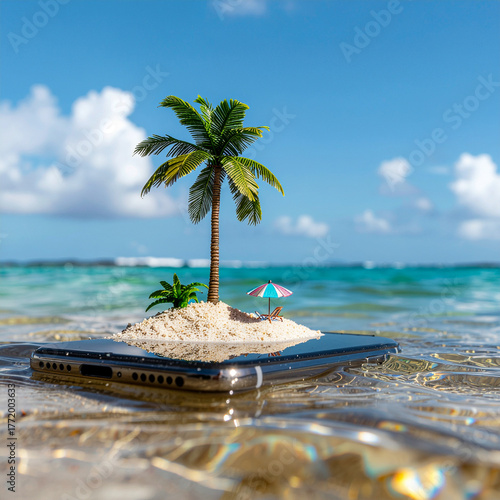 Smartphone Mockup Set - Blank Screen on Surreal Floating Islands and Fantasy Environments