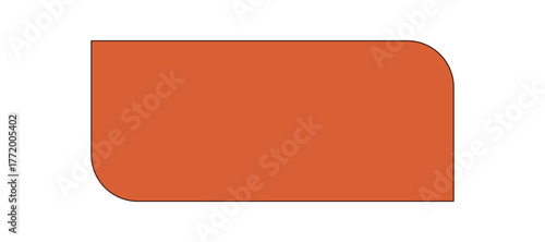 Groovy retro abstract orange rectangle shape with flat geometric style. Cool y2k groovy element as modern graphic, trendy orange element for vintage and pop creative backgrounds.