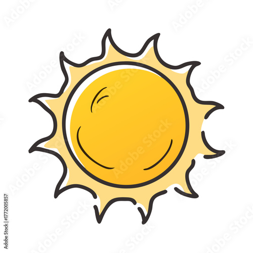 Cheerful cartoon sun vector illustration scalable graphic design