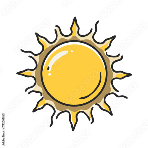 Radiant yellow sun illustration vector graphic scalable icon