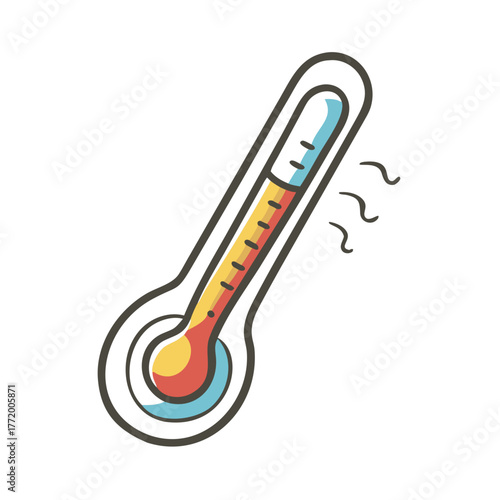 Scalable vector illustration of a hot thermometer icon