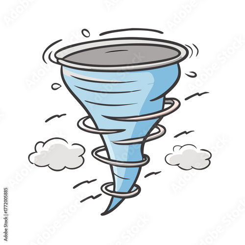 Vector illustration of a swirling tornado twister storm weather icon