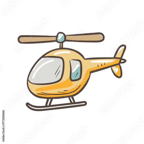 Yellow helicopter vector illustration simple icon for design