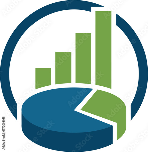 Financial chart data analysis icon set design elements