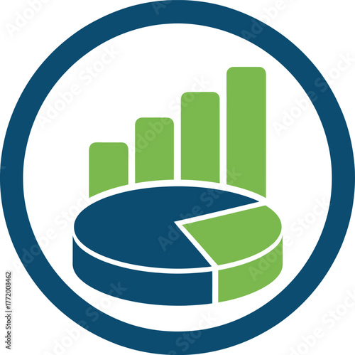 Financial data analysis chart icon set for business reporting
