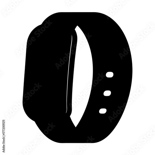 Black fitness tracker illustrating smart technology and modern health monitoring device