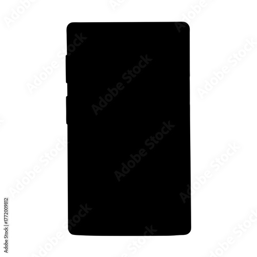 An intentionally obfuscated image, a minimalistic black and white silhouette of a notebook