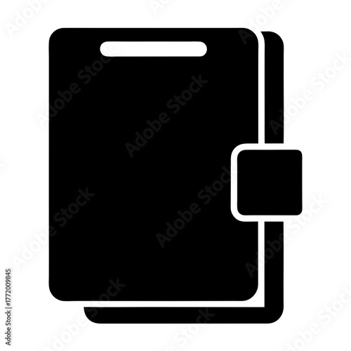 Vector graphic depicting a tablet device or ereader with cover design