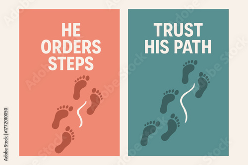 Guided Steps Banners. Guided Steps. Two vertical A6 banners with safe margins, centered composition, no elements touching edges, modern, coral and teal,