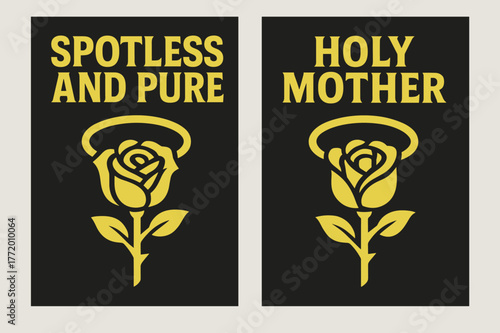 Bold Rose Banners. Rose Without Thorn. Two vertical A6 banners with safe margins, centered composition, no elements touching edges, brutalist, charcoal and