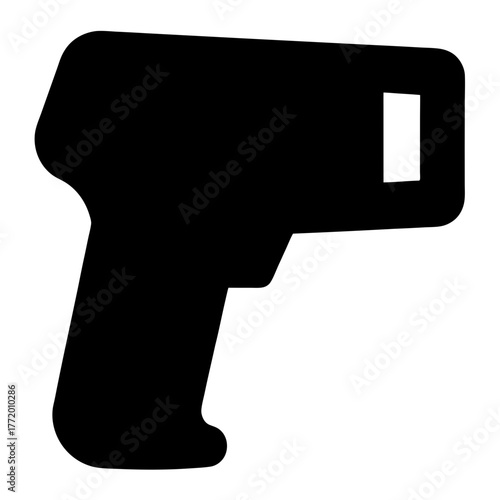 Silhouette illustration of a handheld infrared thermometer for measuring temperature