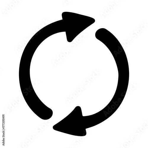 Recycle or refresh icon depicting circular motion and continuous transformation