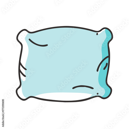 Soft blue pillow vector illustration sleep comfort sleepwear bedding