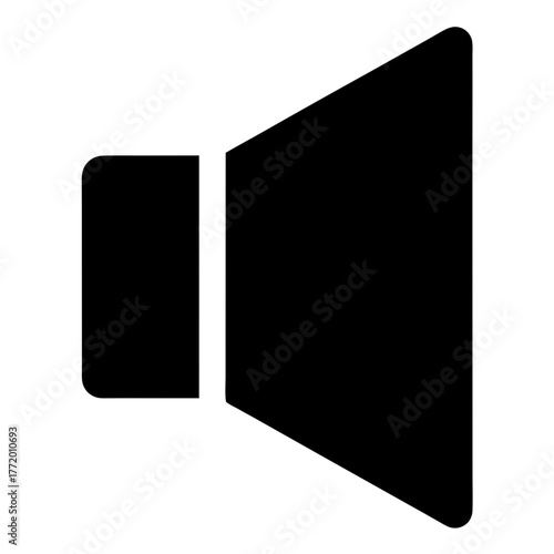 Speaker icon in black and white representing sound or volume control