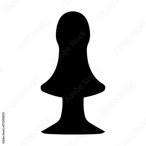 Silhouette of a chess pawn, a simple monochrome vector illustration design
