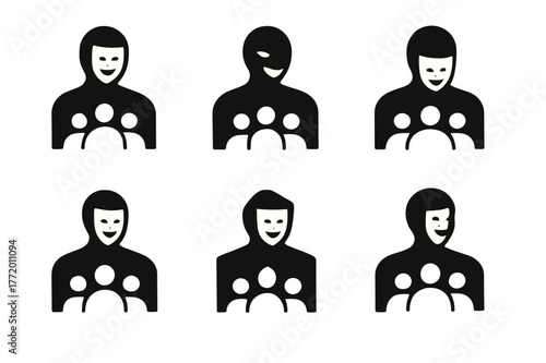 Immersive Theater Logos. An immersive theater experience where the audience is part of the performance. Set Logo of An immersive theater experience where the