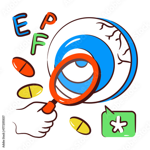 Modern design illustration of eye checkup