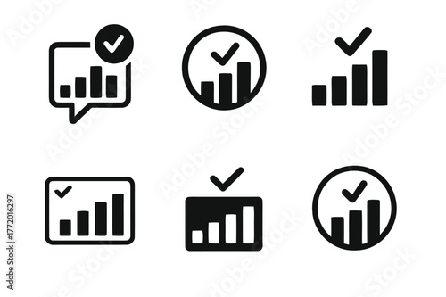 Interactive Lessons Logos. interactive lessons. Set Logo of interactive lessons: Live poll bar chart. Icon set. harmonious logo variations of the