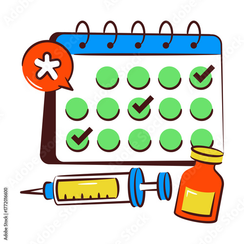 A unique design illustration of vaccination calendar