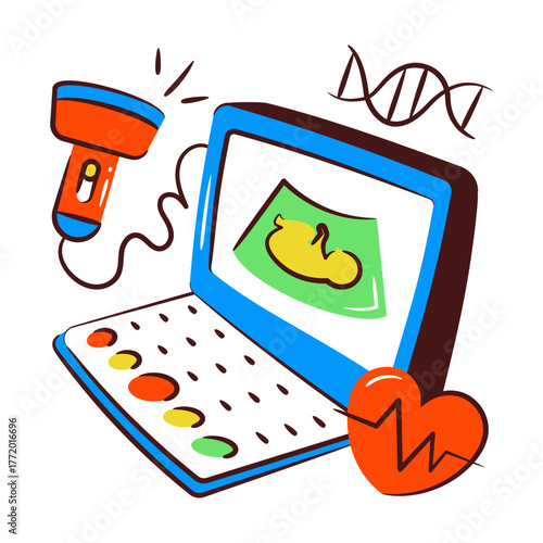 Modern design illustration of ultrasound