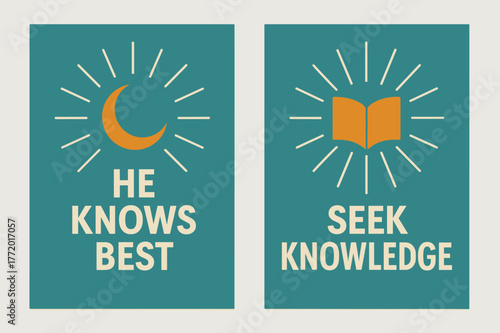 Divine Wisdom Banners. Divine Wisdom. Two vertical A6 banners with safe margins, centered composition, no elements touching edges, minimal, turquoise and