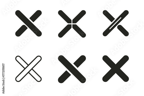 Fabric Stitching Logo Variations. Fabric stitching. Set Logo of Fabric stitching: cross-thread pattern close-up. harmonious logo variations of the same