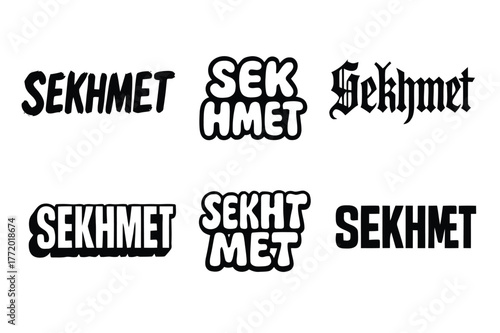 Sekhmet Lettering Styles. Living Faith banner, flat vector illustration, bold oversized text inside rounded blob banner, cartoon characters walking and waving