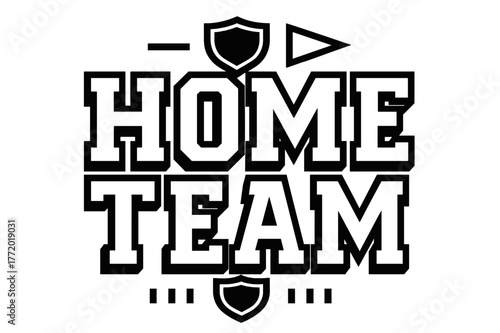 Bold Block Letters. Home Team ? Bold Block Lettering; ultra-thick geometric letters with compact slab serifs and heavy outer stroke; stacked block composition