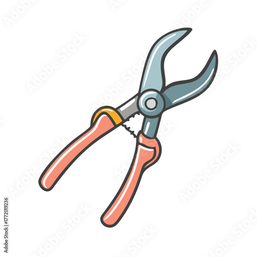 Pruning shears vector illustration garden tool scalable graphic design