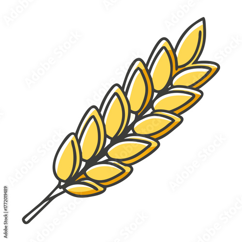 Golden wheat stalk vector illustration scalable graphic design