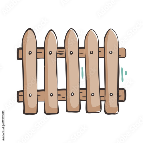 Wooden picket fence vector illustration scalable graphic design