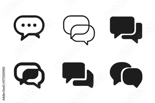 Office Logo Variations. office collaboration. Set Logo of office collaboration: Chat thread bubbles. Icon set. harmonious logo variations of the same