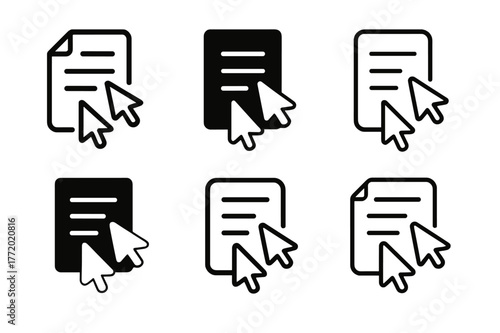 Collaborative Logo Design. office collaboration. Set Logo of office collaboration: Co-editing document cursors. Icon set. harmonious logo variations of the
