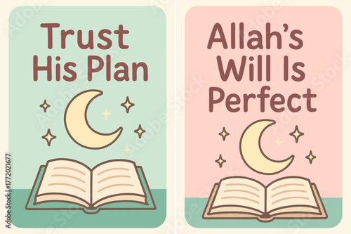 Perfect Plan Banners. Perfect Plan. Two vertical A6 banners with safe margins, centered composition, no elements touching edges, cartoon, pastel mint and pink,