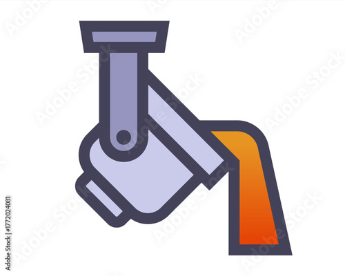 Black metal smelting icon. Flat illustration