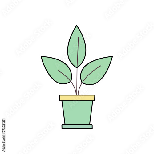 Illustration of a potted plant in vector format