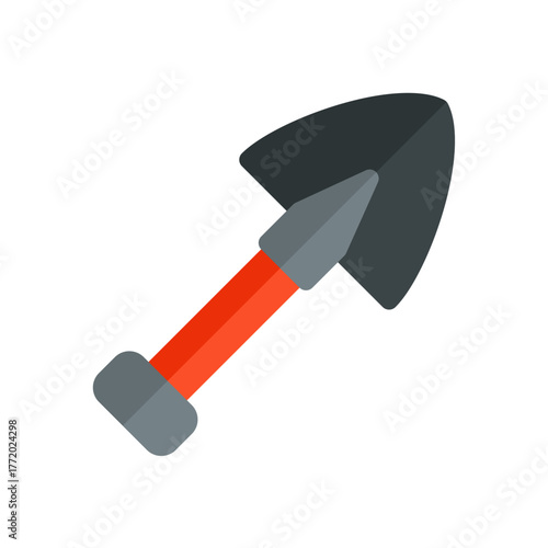 archaeology shovel flat icon illustration