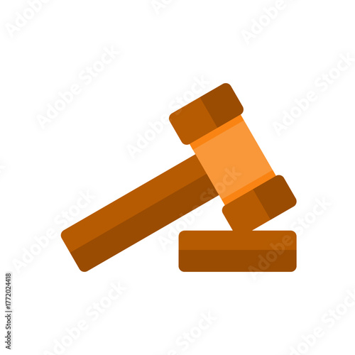 judge’s gavel flat icon illustration