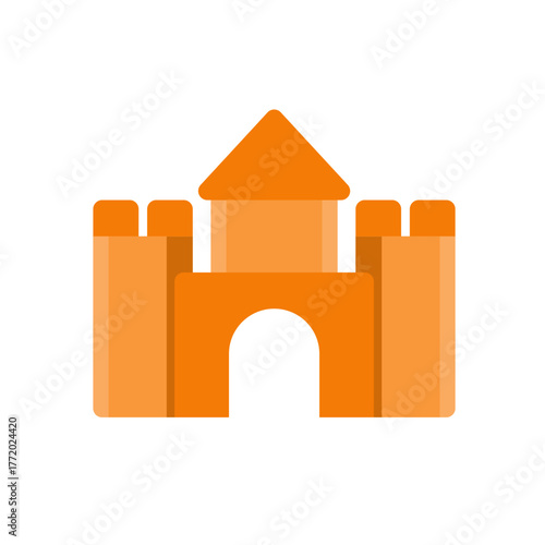 medieval castle flat icon illustration