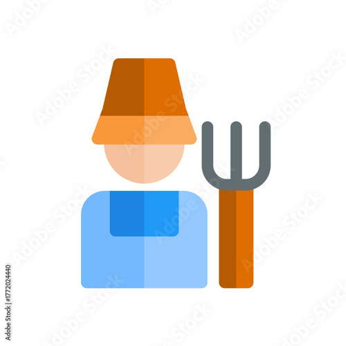 peasant farmer flat icon illustration
