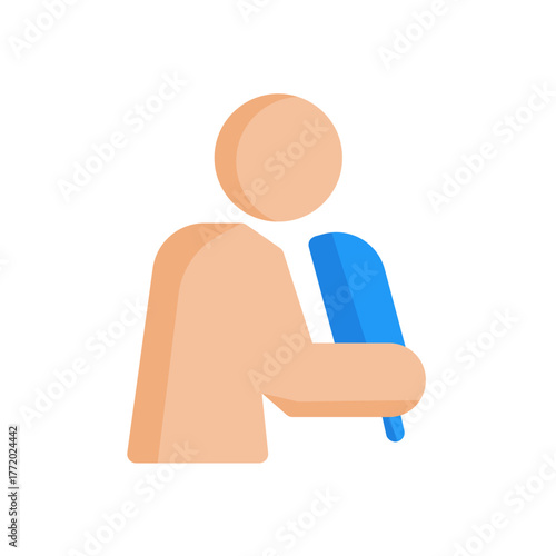 person quill flat icon illustration