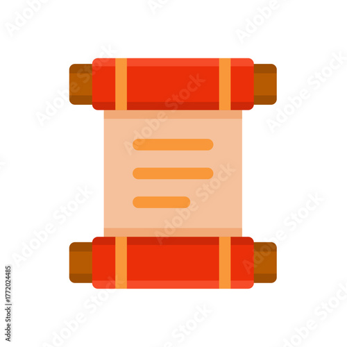 scroll manuscript flat icon illustration