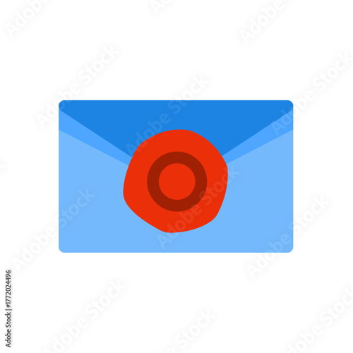 sealed wax document flat icon illustration