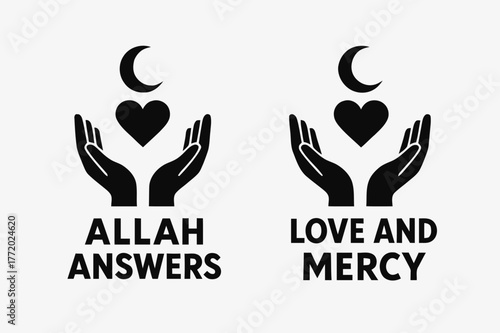 Divine Love Banners. Divine Love. Two vertical A6 banners with safe margins, centered composition, no elements touching edges, flat vector design, black and