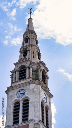 Neo-Gothic bell tower in Lille, France